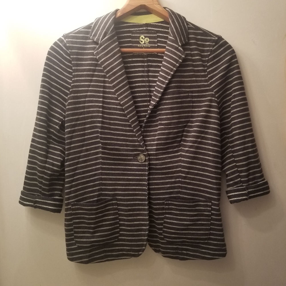 So Cotton Striped Blazer